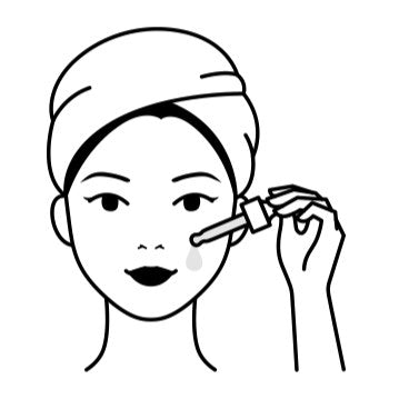 Applying a small amount of oil to clean, dry skin