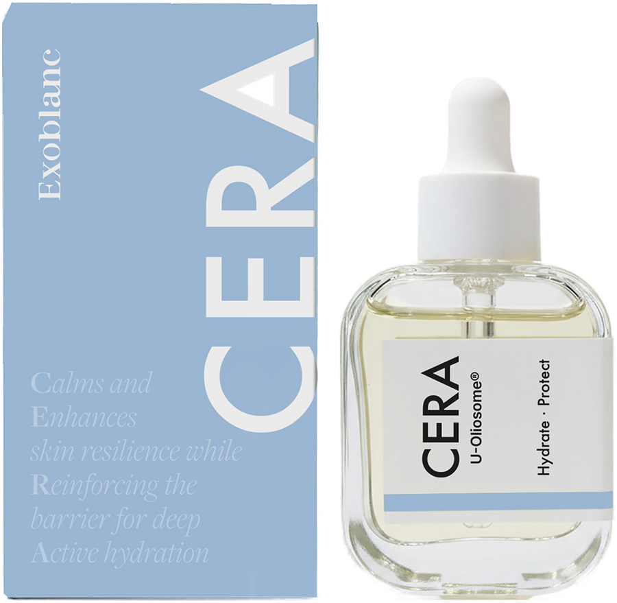 Exoblanc Oil CERA carton and dropper bottle