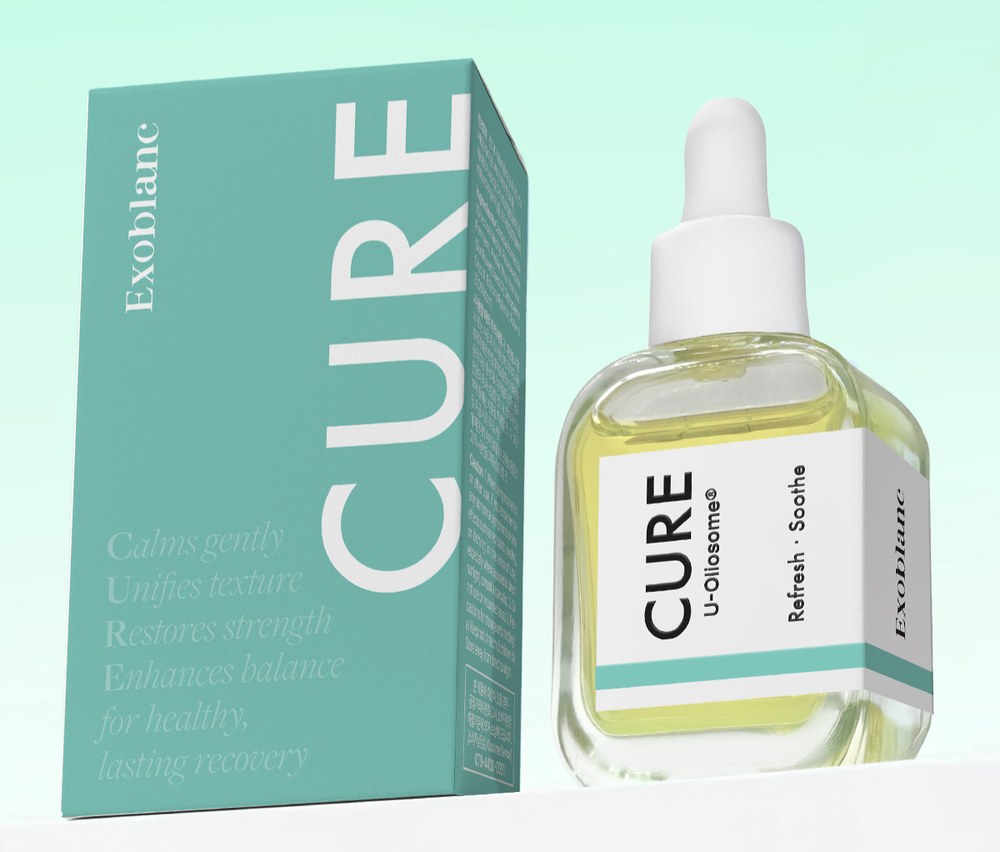 Exoblanc Oil CURE carton and dropper bottle