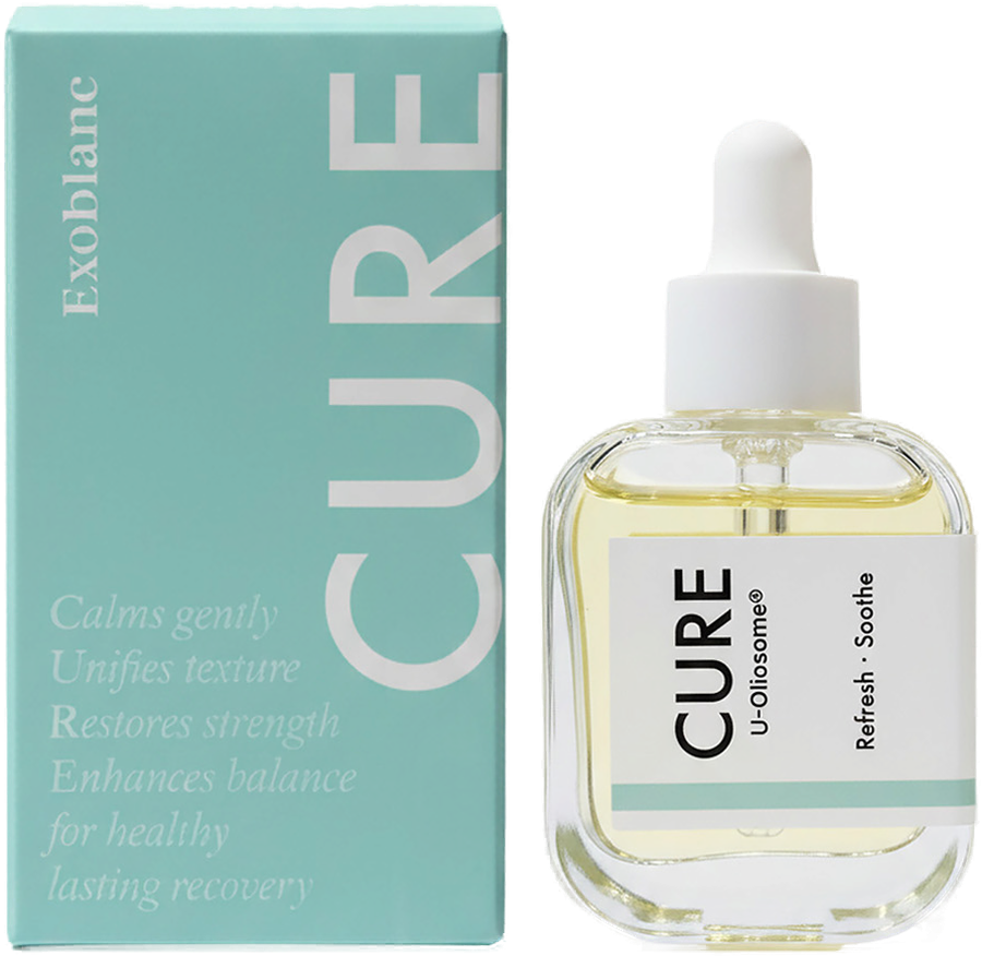 Exoblanc Oil CURE carton and dropper bottle